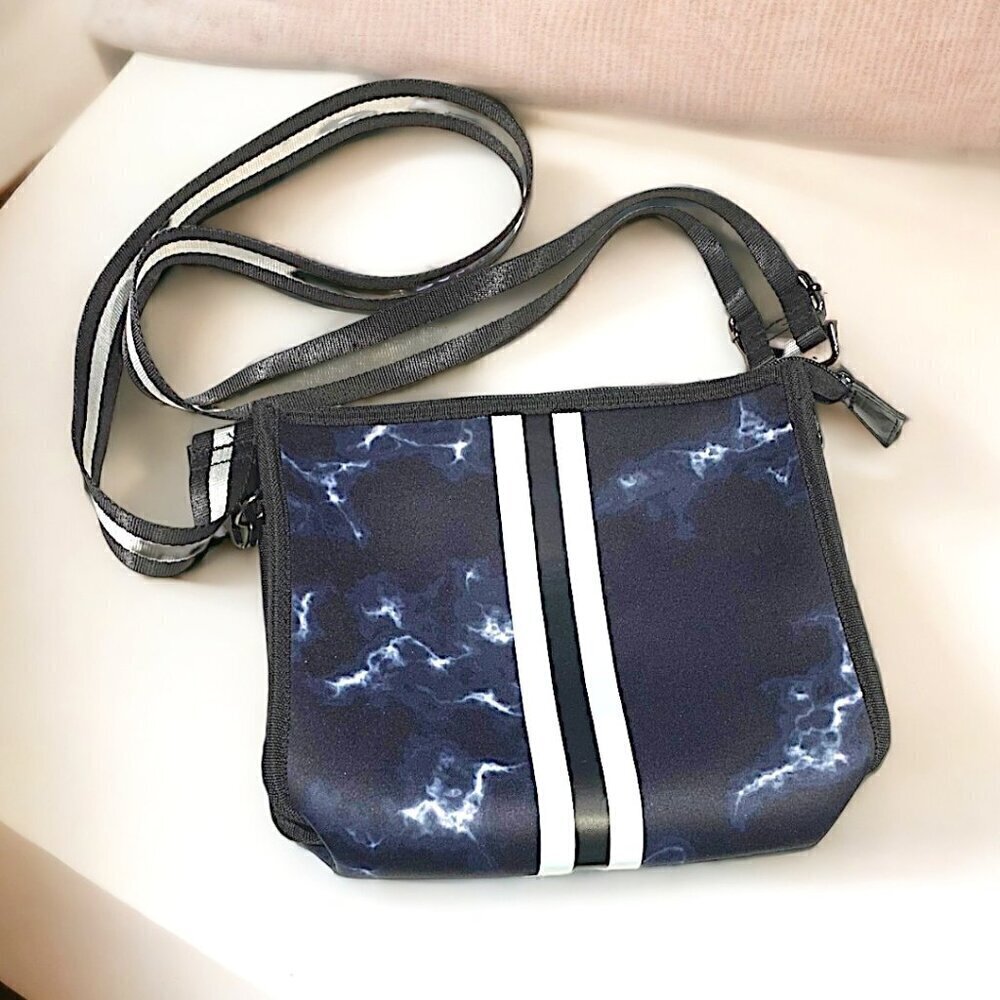 Haute Shore Mark Racer Crossbody in Navy Blue Tie Dye